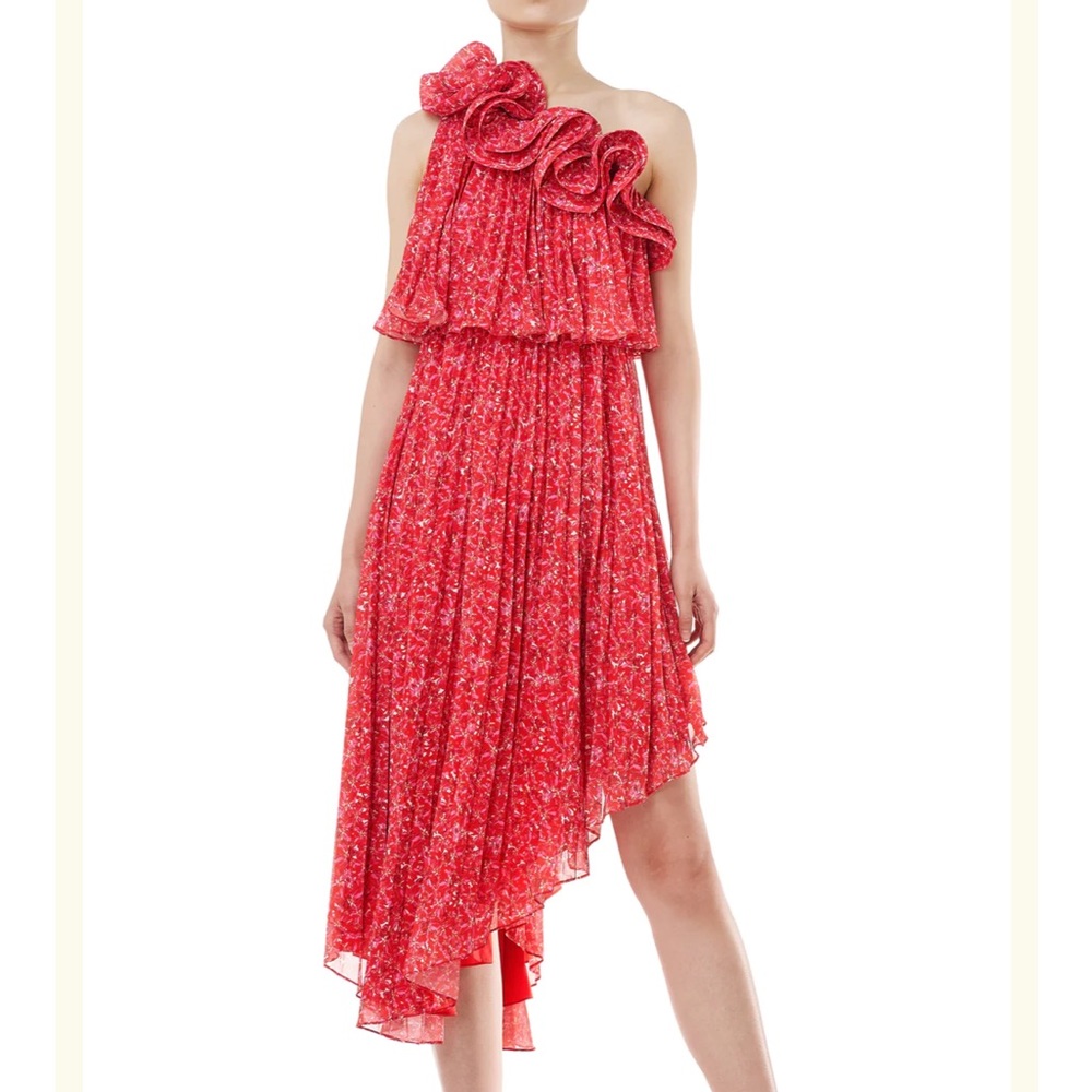 Amur Pleated One Shoulder Dress